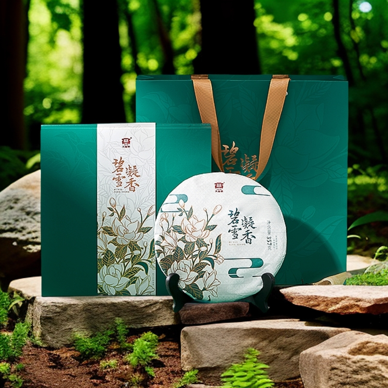 大益茶 碧雪凝香茉莉生饼（茉莉花香型普洱生茶）357g2101批次