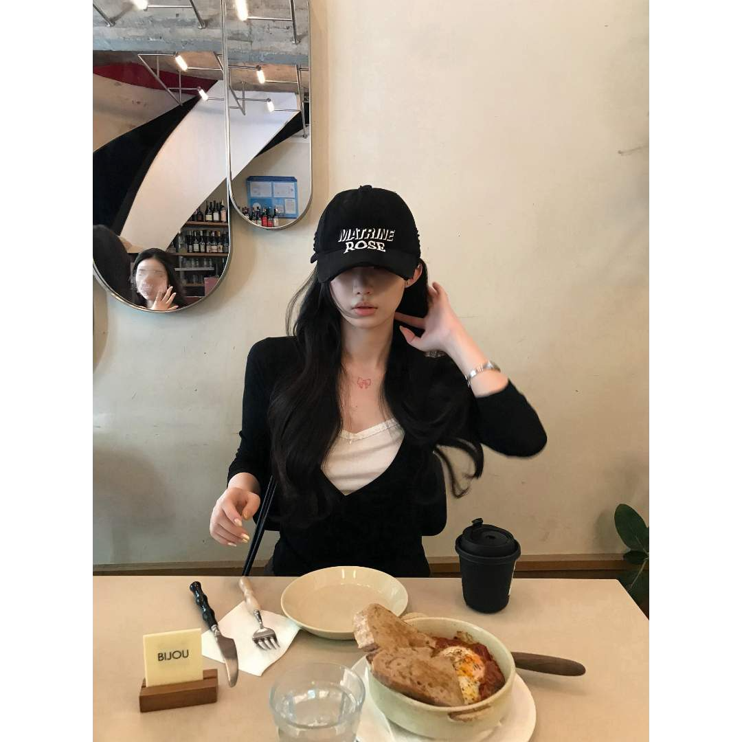 秋季新款假两件v领长袖t恤女美式辣妹修身显瘦内搭打底上衣 