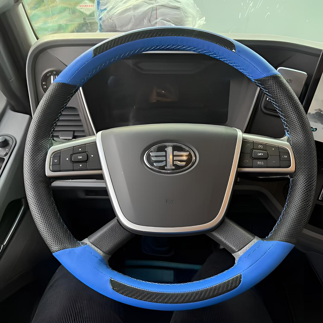 货车高档方向盘把套防滑套防滑/透气/吸汗/耐磨手缝皮革四季通用