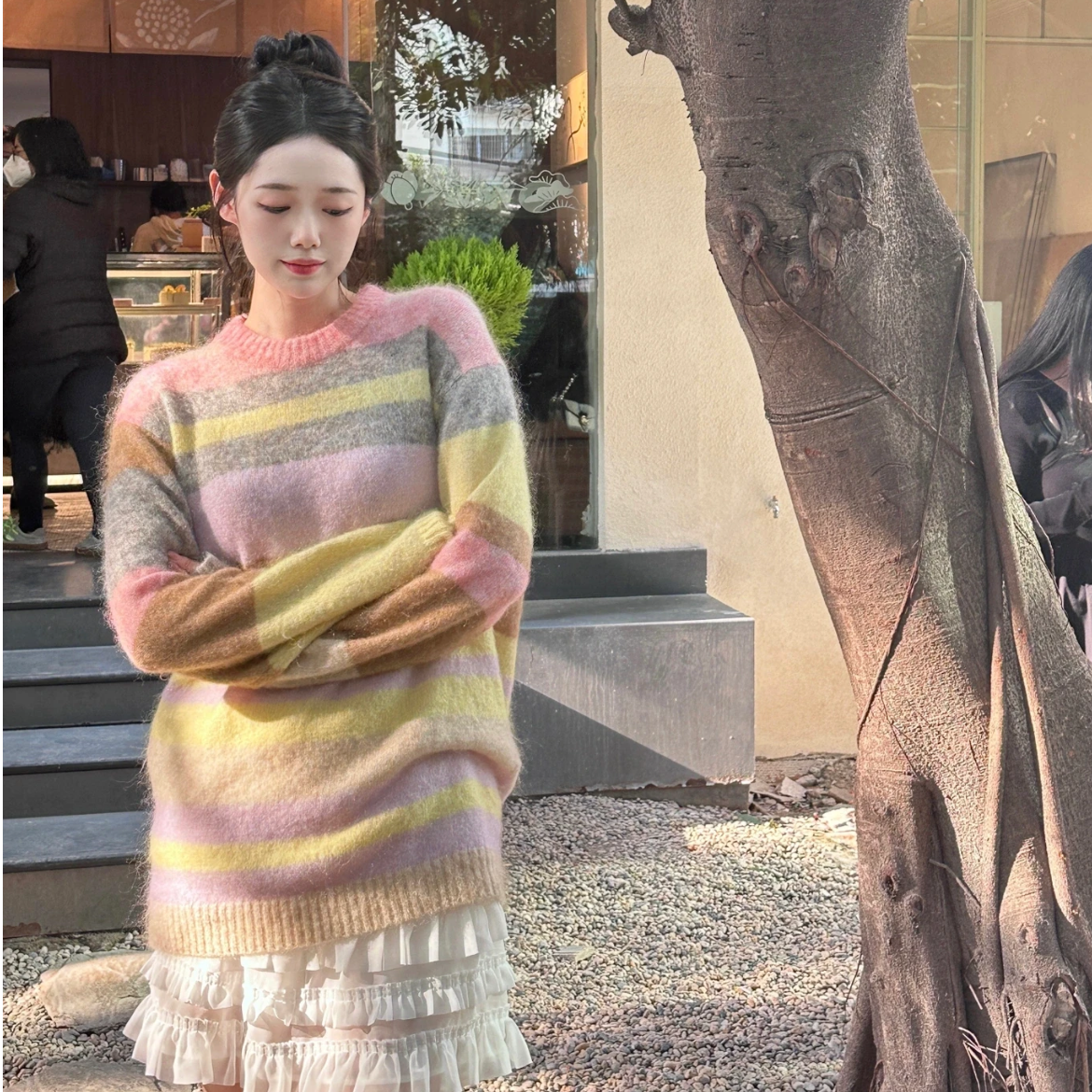 未使用 Acne studio 针织条纹长袖 彩色/S/XS