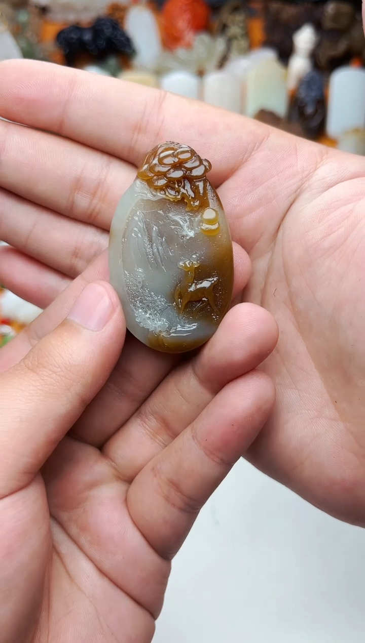 【闪购商品】和田玉颈饰未镶嵌鹿01