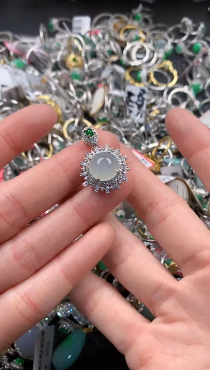 银S925镶嵌戒指翡翠777    2