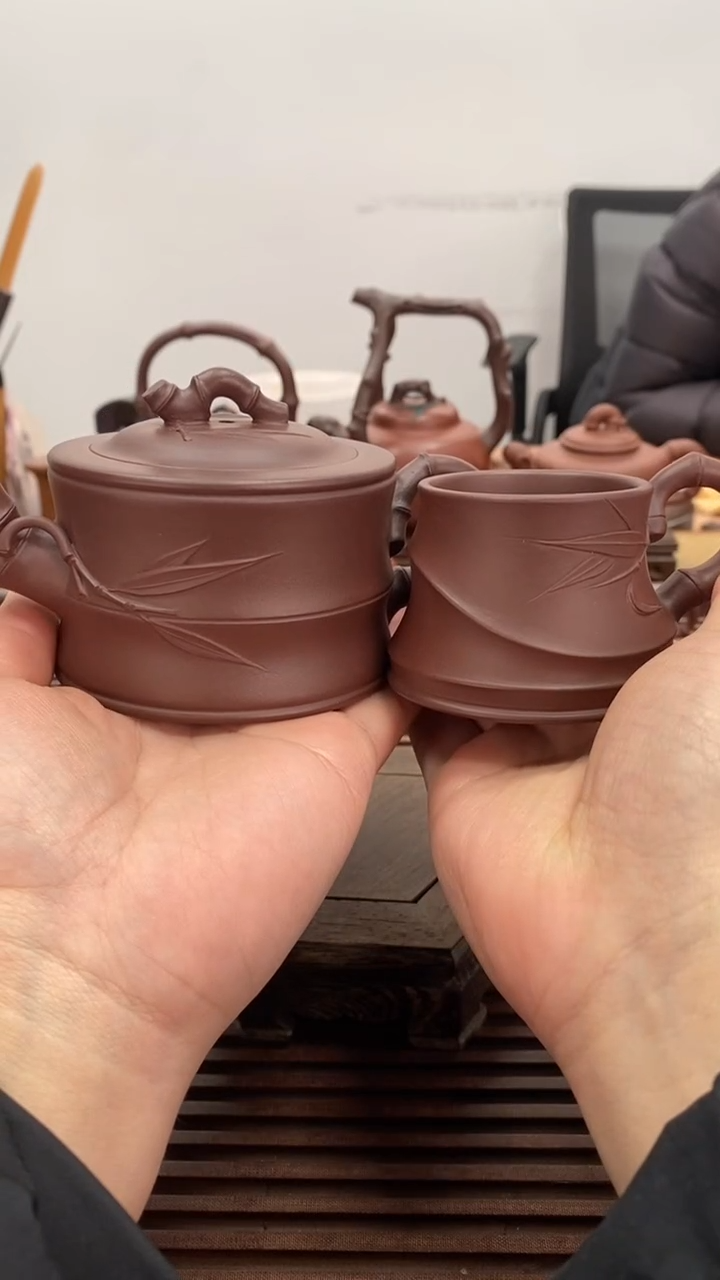 茶壶紫砂福利竹段200毫升加一杯