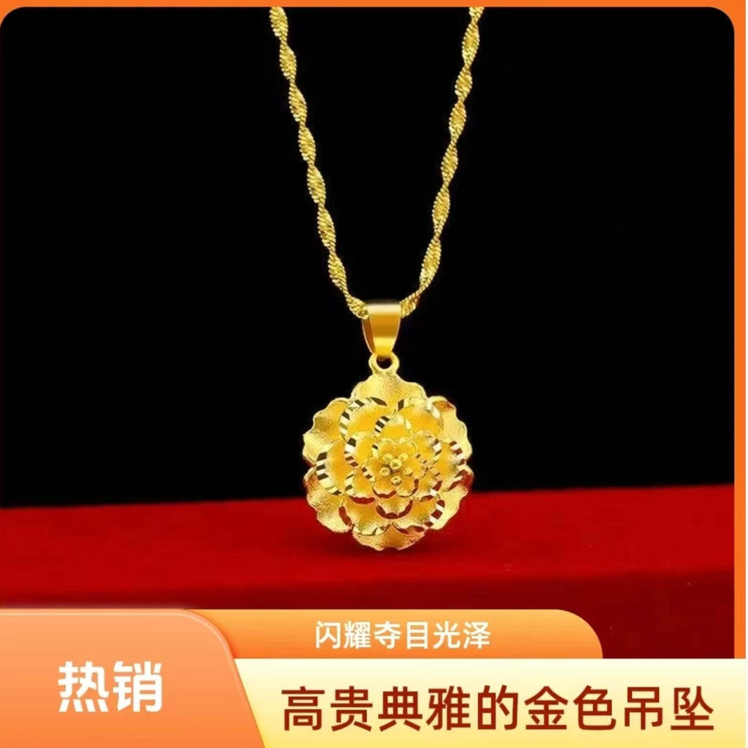 合金项链 高品质中国风精美富贵牡丹花饰品