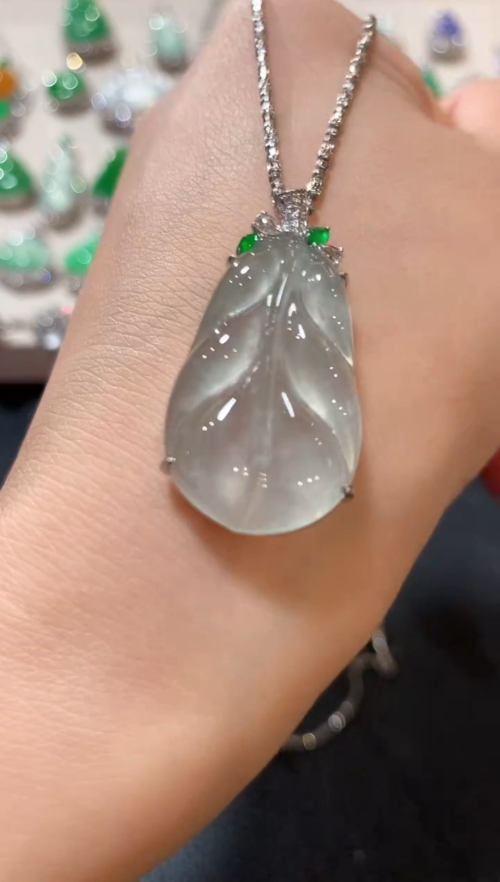 吊坠(不含链)18K金镶嵌翡翠z89  