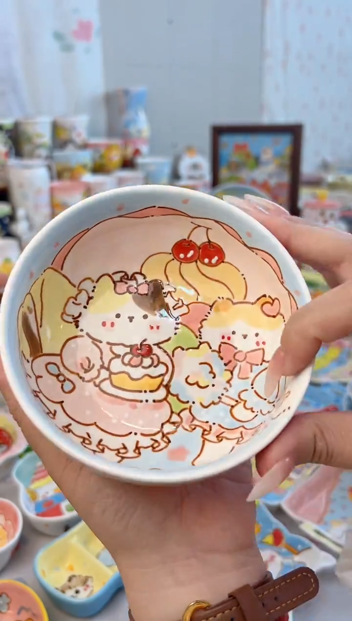 摆件陶景德镇陶瓷手绘微瑕