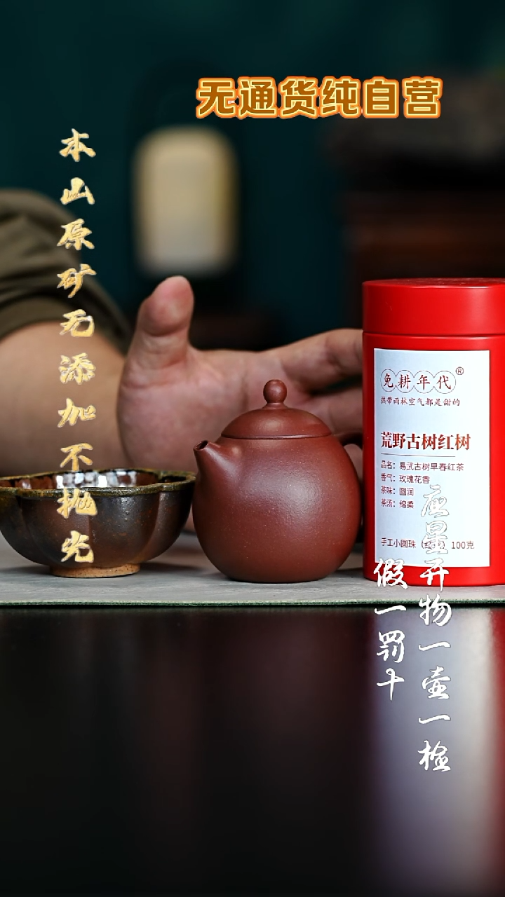 茶壶紫砂黄龙山31号大别墅紫泥龙蛋180cc 1普洱红茶 1筋文杯
