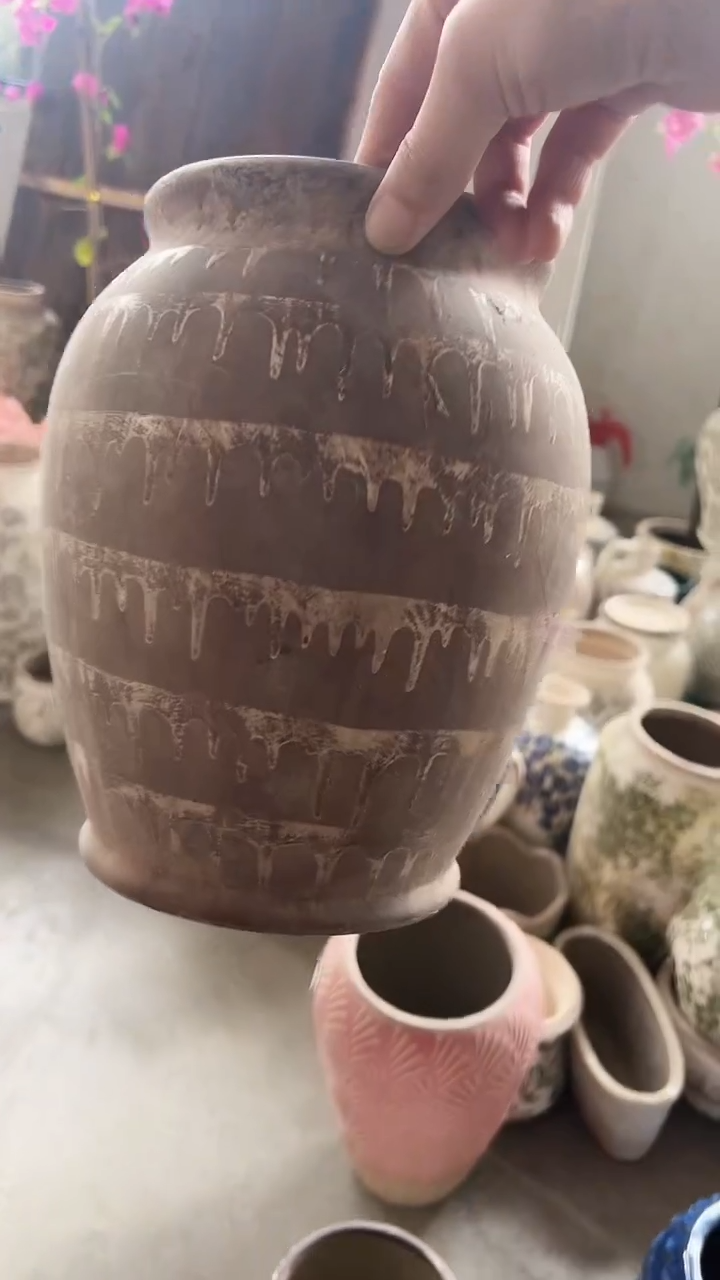 【闪购商品】陶瓷花盆高23.5cm内口11.5cm