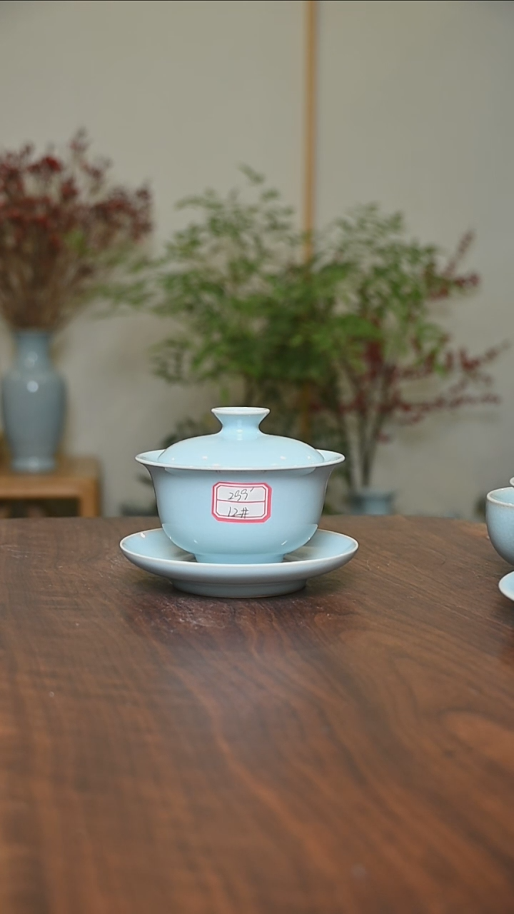 【闪购商品】其他12#微瑕天青釉朱家汝窑盖碗150毫升