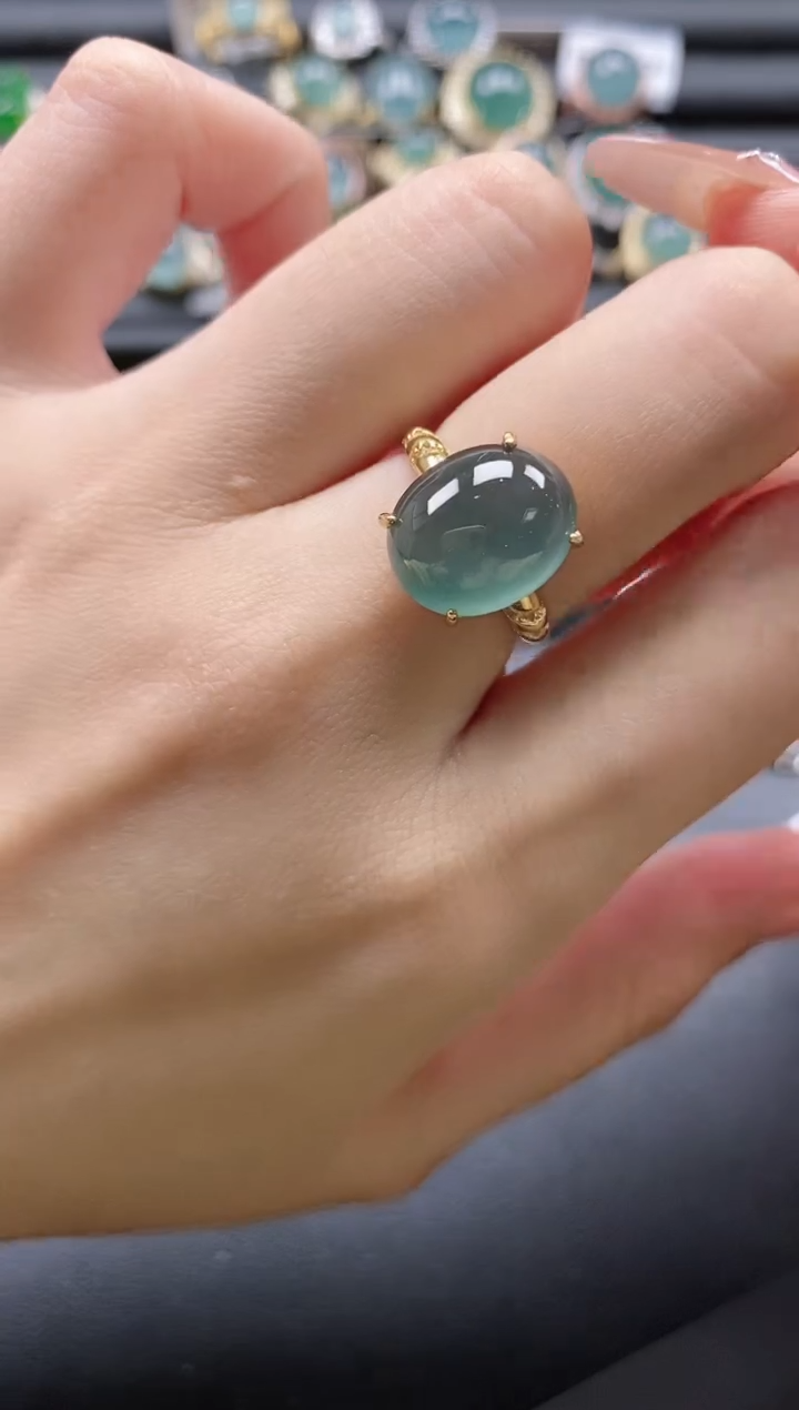 【闪购商品】翡翠戒指银S925镶嵌51511