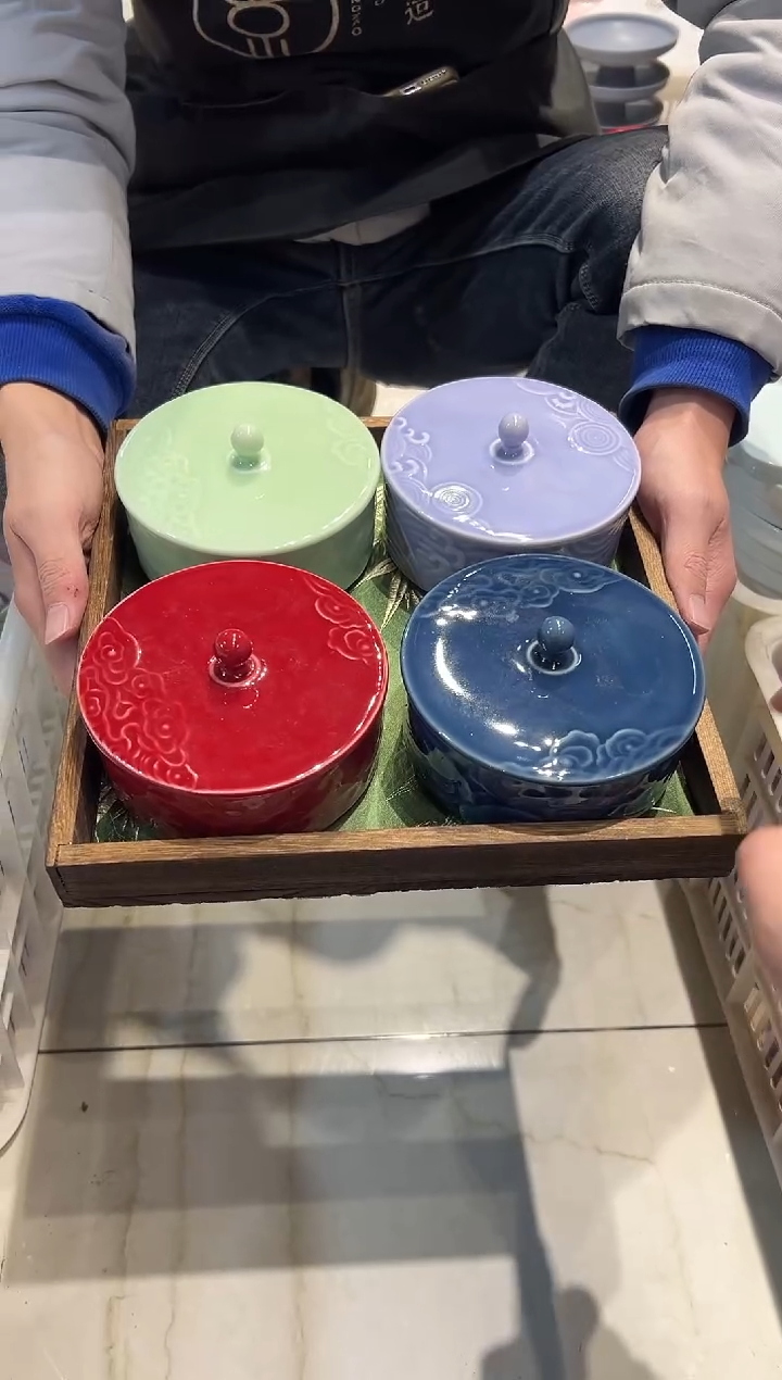 瓷片瓷微瑕商品 介意勿拍 带托盘布垫