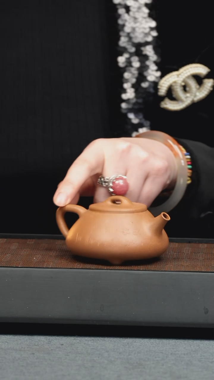 【闪购商品】紫砂茶壶五堂 心舟石瓢120cc-光