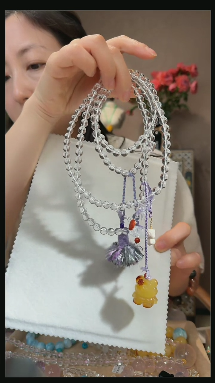 【闪购商品】水晶毛衣链未镶嵌天然白水晶斜挎