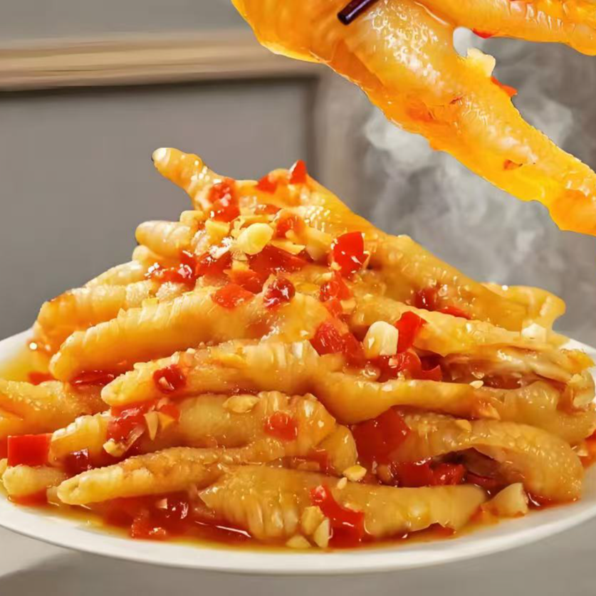 【次日达】蒜香无骨鸡爪买一斤送一斤 顺丰包邮 固体物60