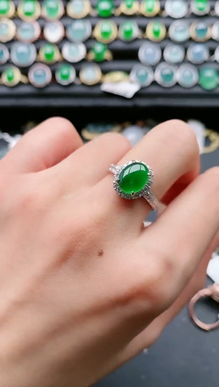 【闪购商品】翡翠戒指银S925镶嵌11111111