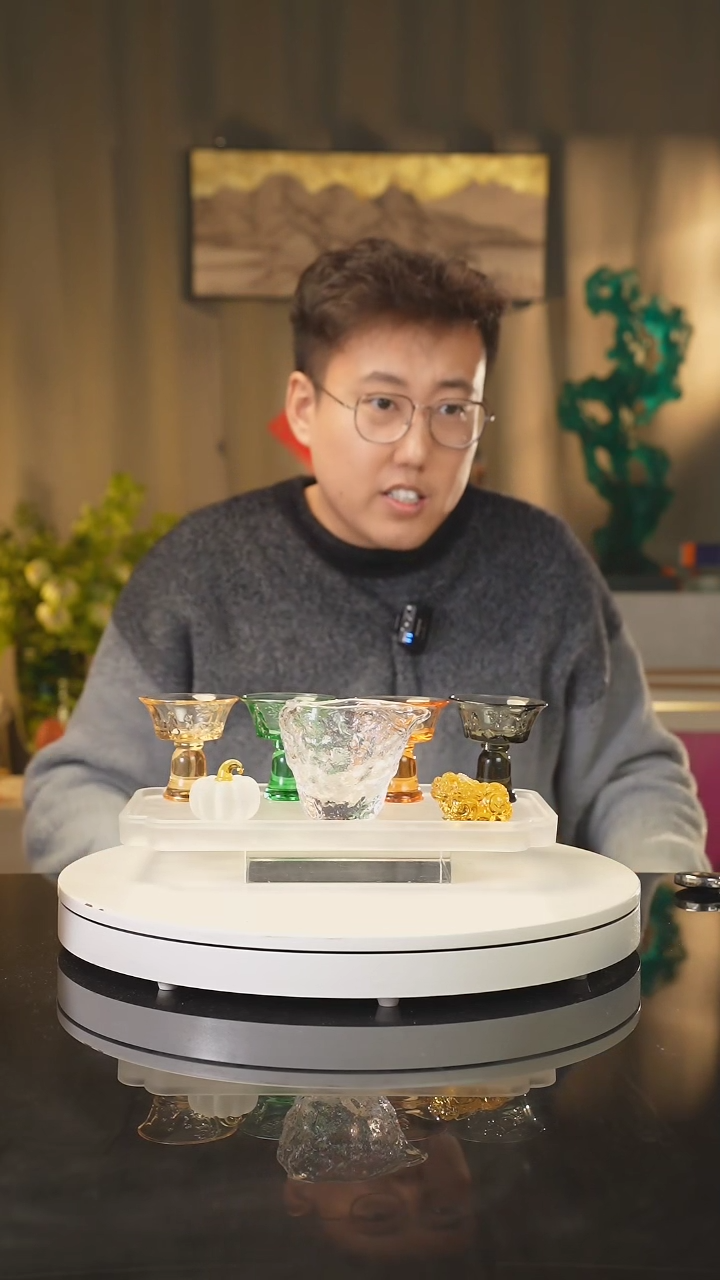 【闪购商品】陶瓷瓷片艺术摆件礼品 茶具套琉璃