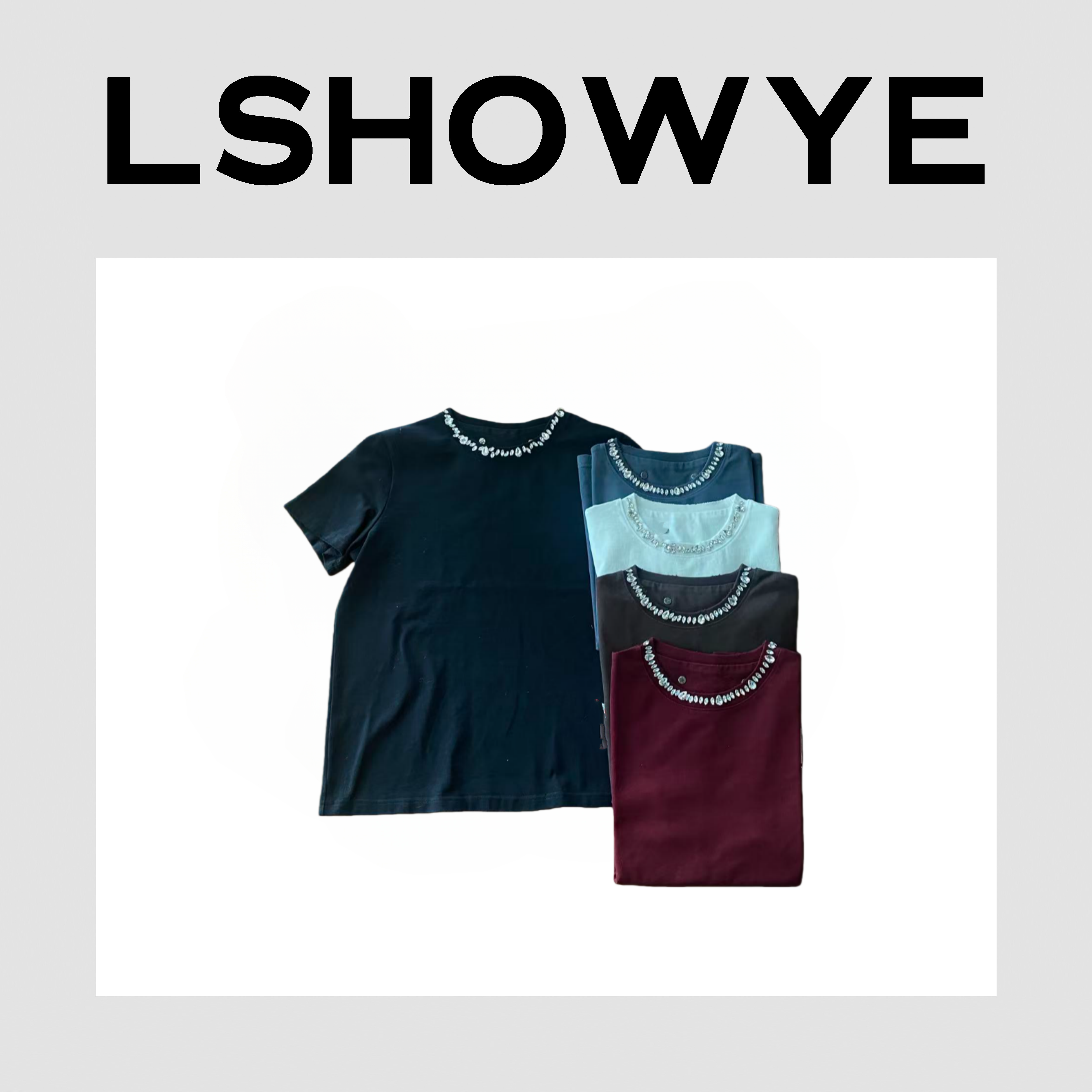 LSHOWYE｜领口钉珠上衣 94872-1