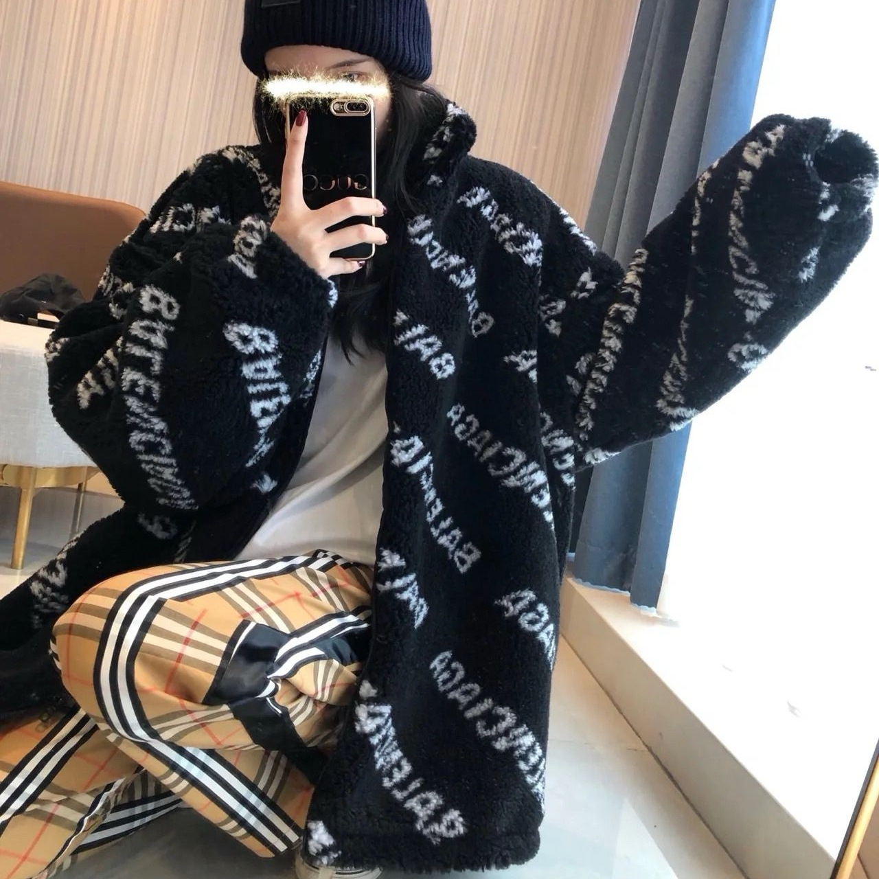 99新 Balenciaga/巴黎世家 双双臻选/na32123/巴黎世家外套/34码