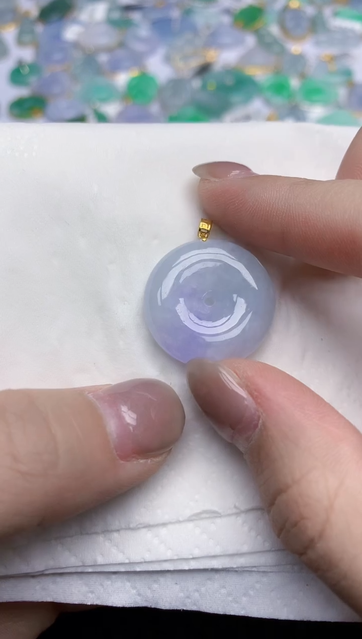 【闪购商品】翡翠颈饰18K金镶嵌天然翡翠A货