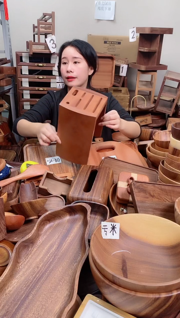 木   乌檀木实木刀架   A