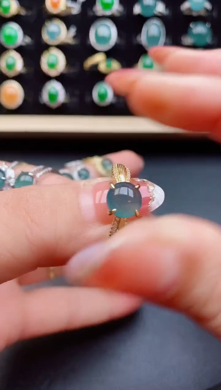 【闪购商品】翡翠戒指银S925镶嵌12121