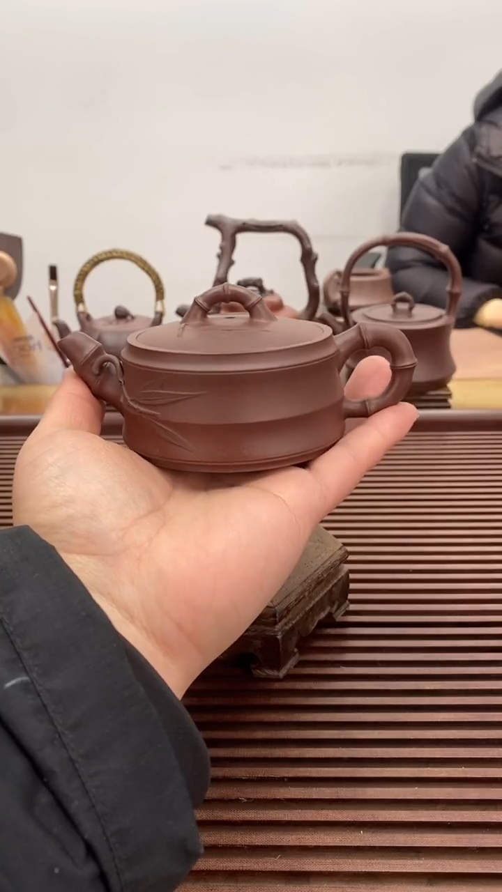 茶壶紫砂福利120毫升宽口竹段