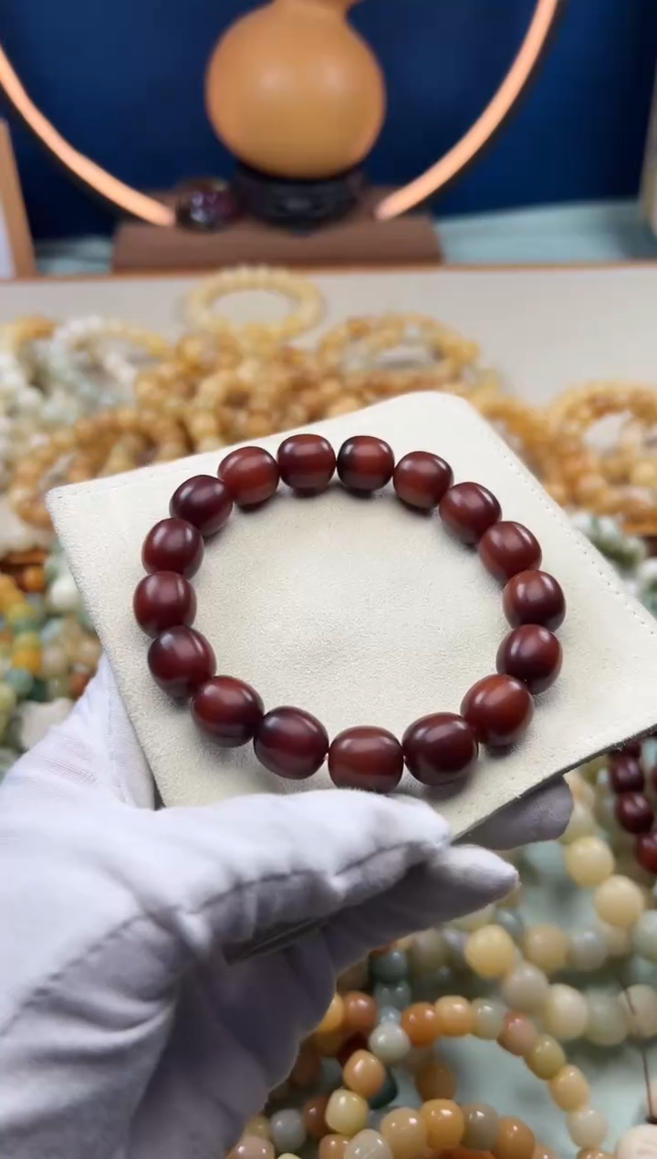 【闪购商品】菩提根/象牙果吊坠13.8干磨枣珠车厘子红1245