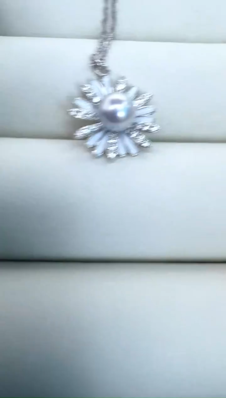 【闪购商品】海水珍珠颈饰银S925镶嵌套链