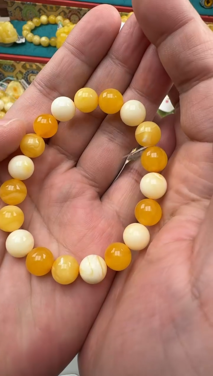 琥珀未镶嵌珠宝奇石10+精品多宝手串HZ338