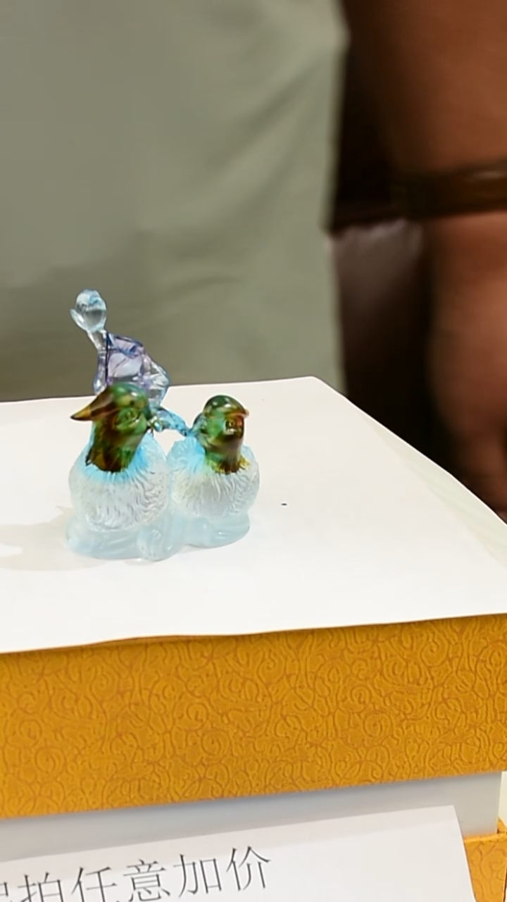 手工艺品琉璃用古法琉璃鸳鸯摆件