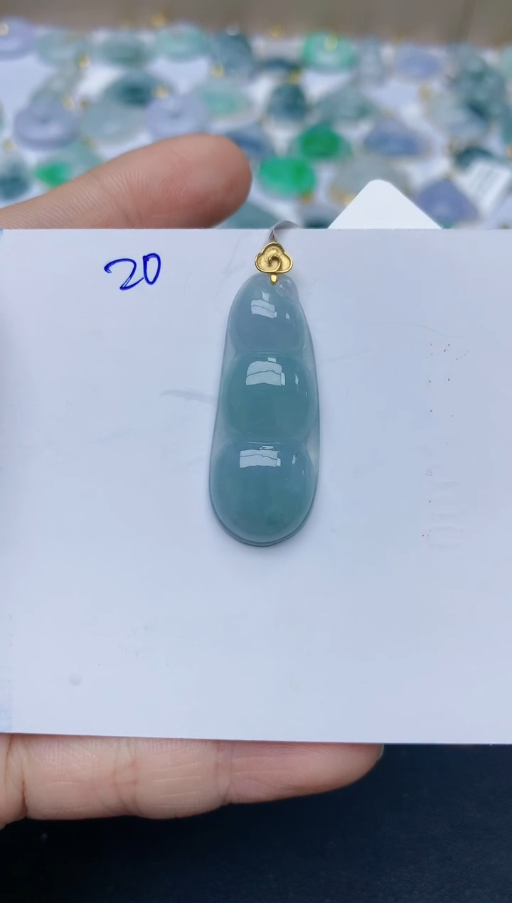 【闪购商品】翡翠颈饰18K金镶嵌天然翡翠A货    20