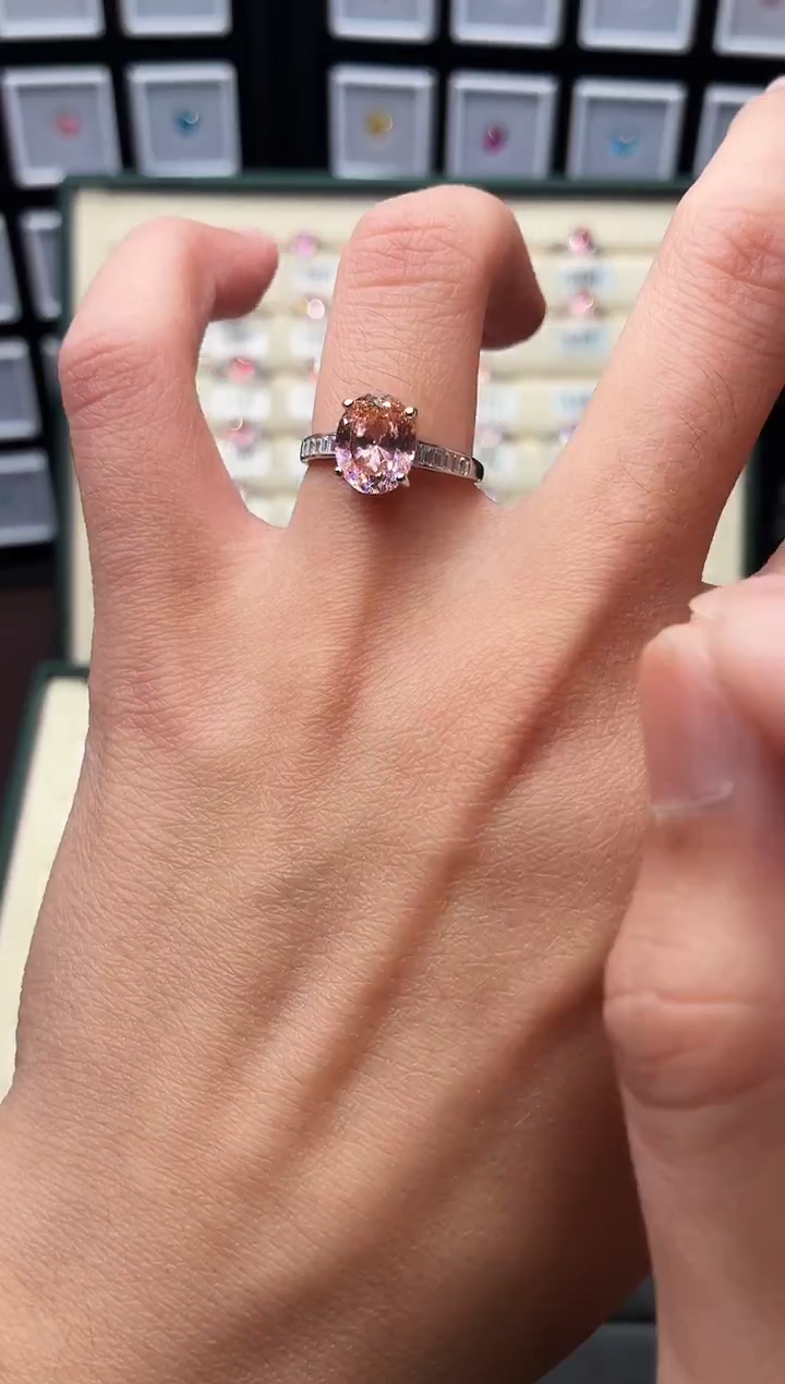 戒指彩色蓝宝石银S925镶嵌0004