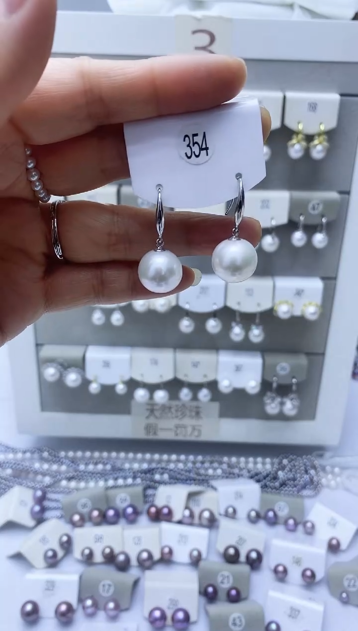 【闪购商品】淡水珍珠耳饰银S925镶嵌354