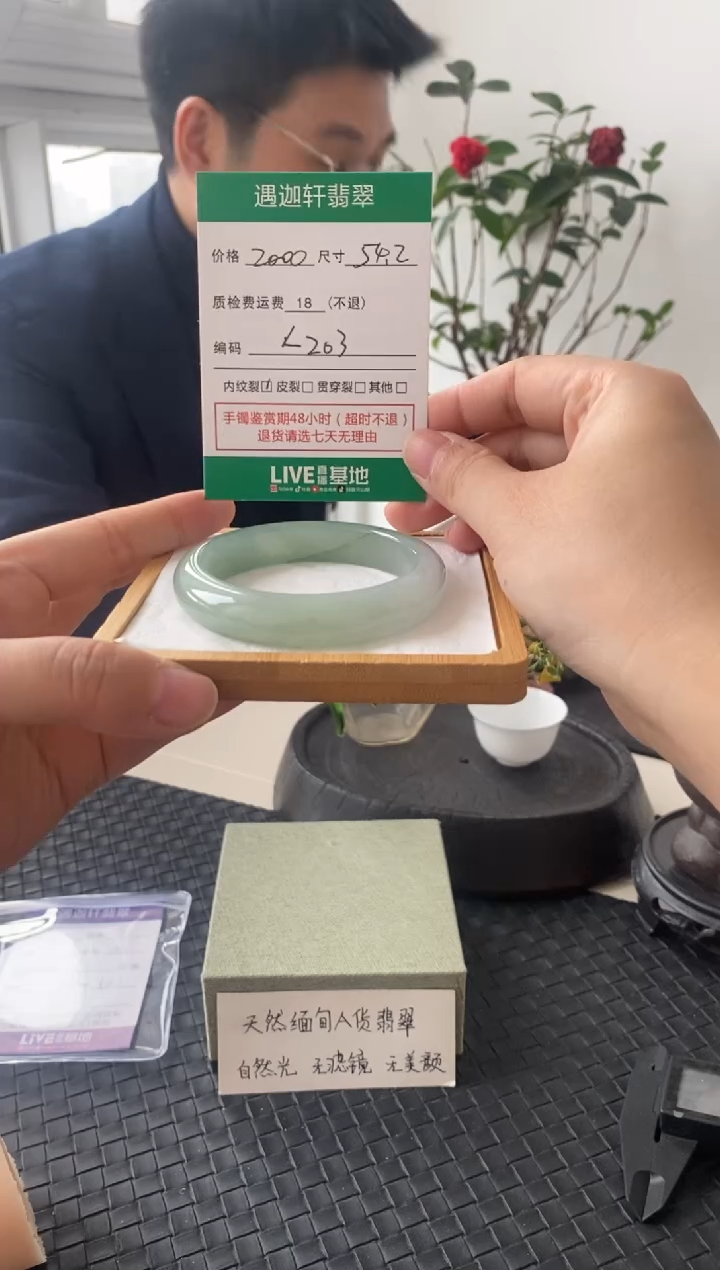 未镶嵌手镯翡翠L203 圈口54.2