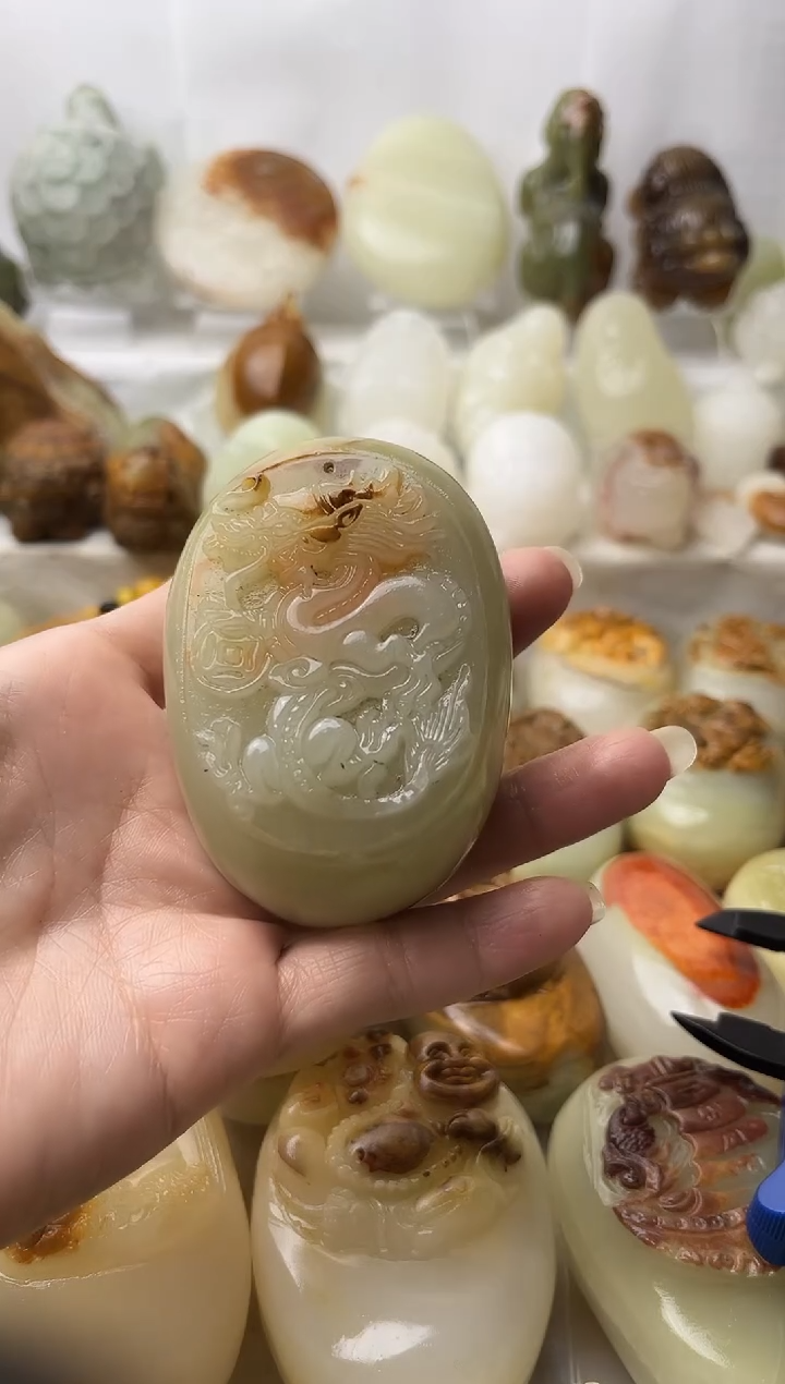 石材A***i古青石棉纹正常不退换龙微瑕