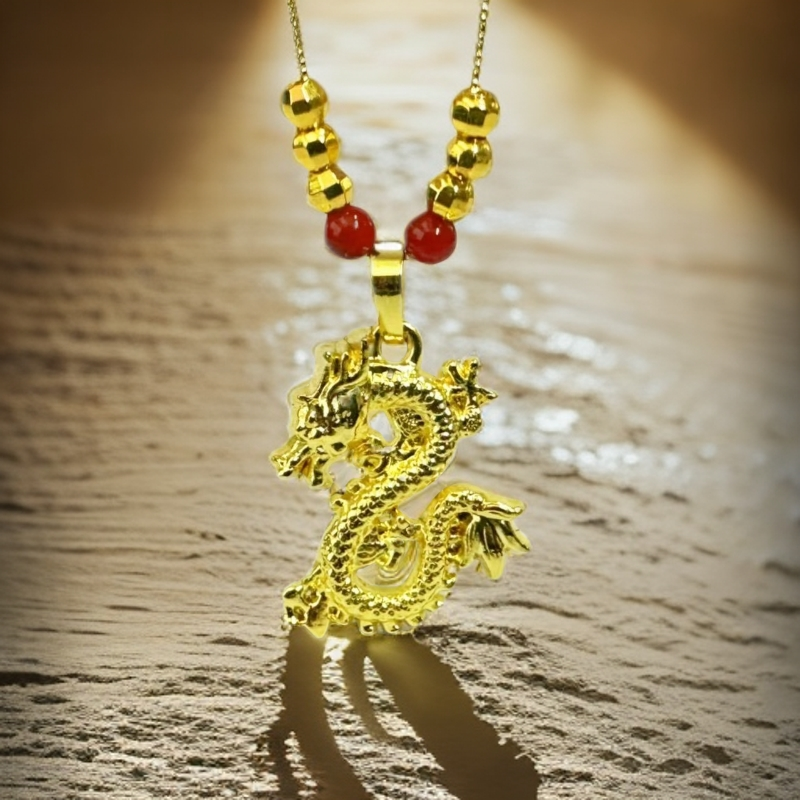 【乐乐甄选】飞龙在天红红火火红玉髓合金镶嵌吊坠赠链【YPN762】