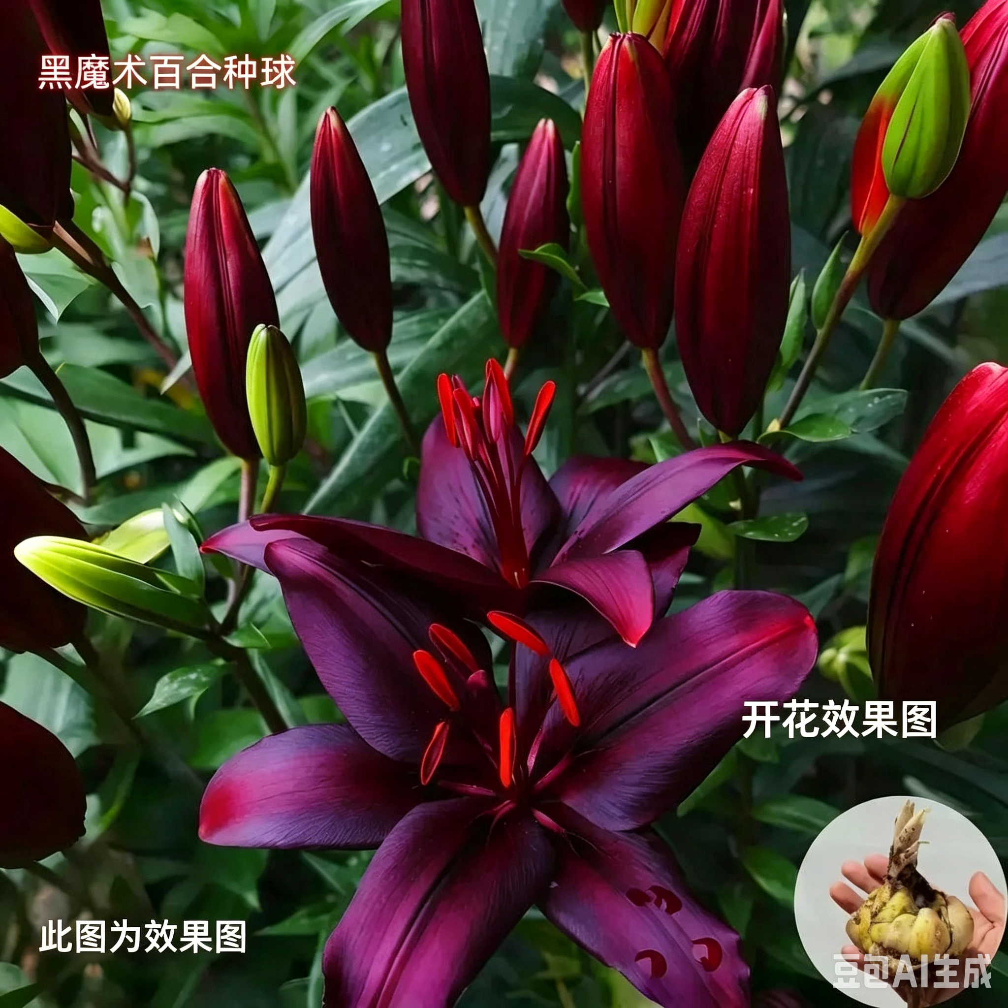 【黑魔术百合】香水百合花种球室内外阳台客厅庭院盆栽花卉绿植j商品图