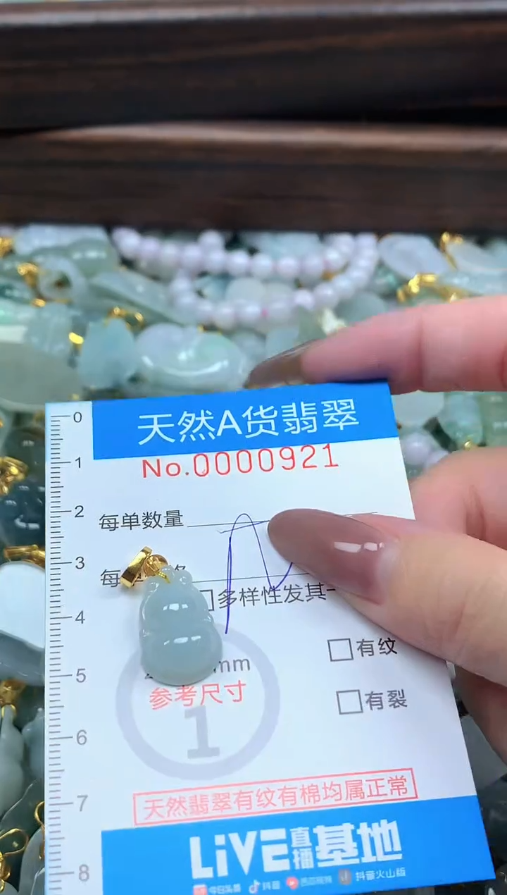 颈饰未镶嵌翡翠净货挂件-0921