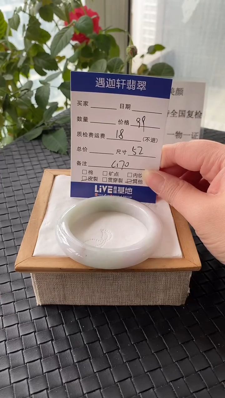 未镶嵌手镯翡翠52圈口 C170编码