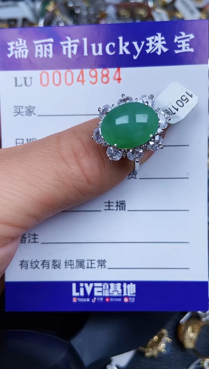 翡翠银S925镶嵌颈饰4984