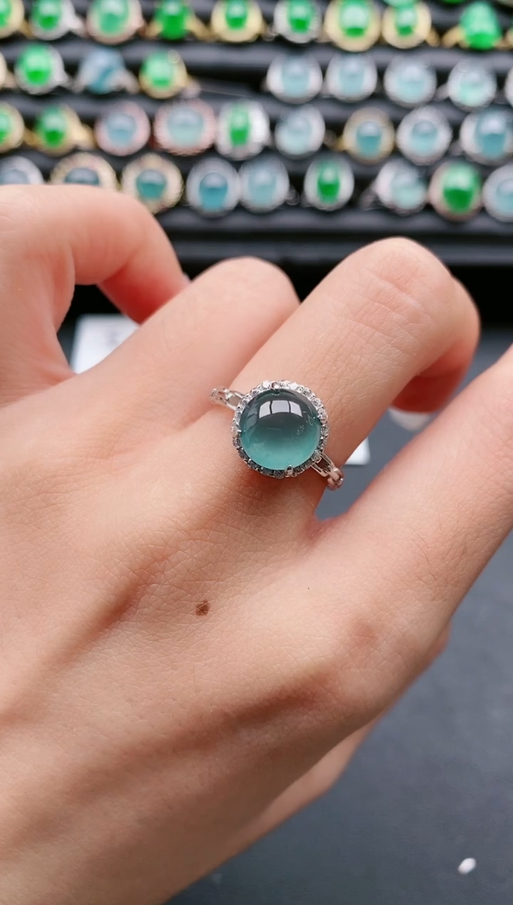 【闪购商品】翡翠戒指银S925镶嵌111111111111