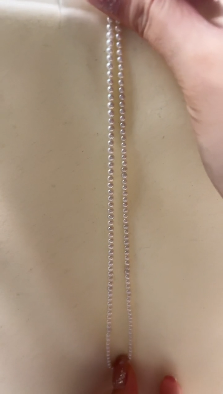 18K金镶嵌淡水珍珠DA 小米项链3-4 xs002
