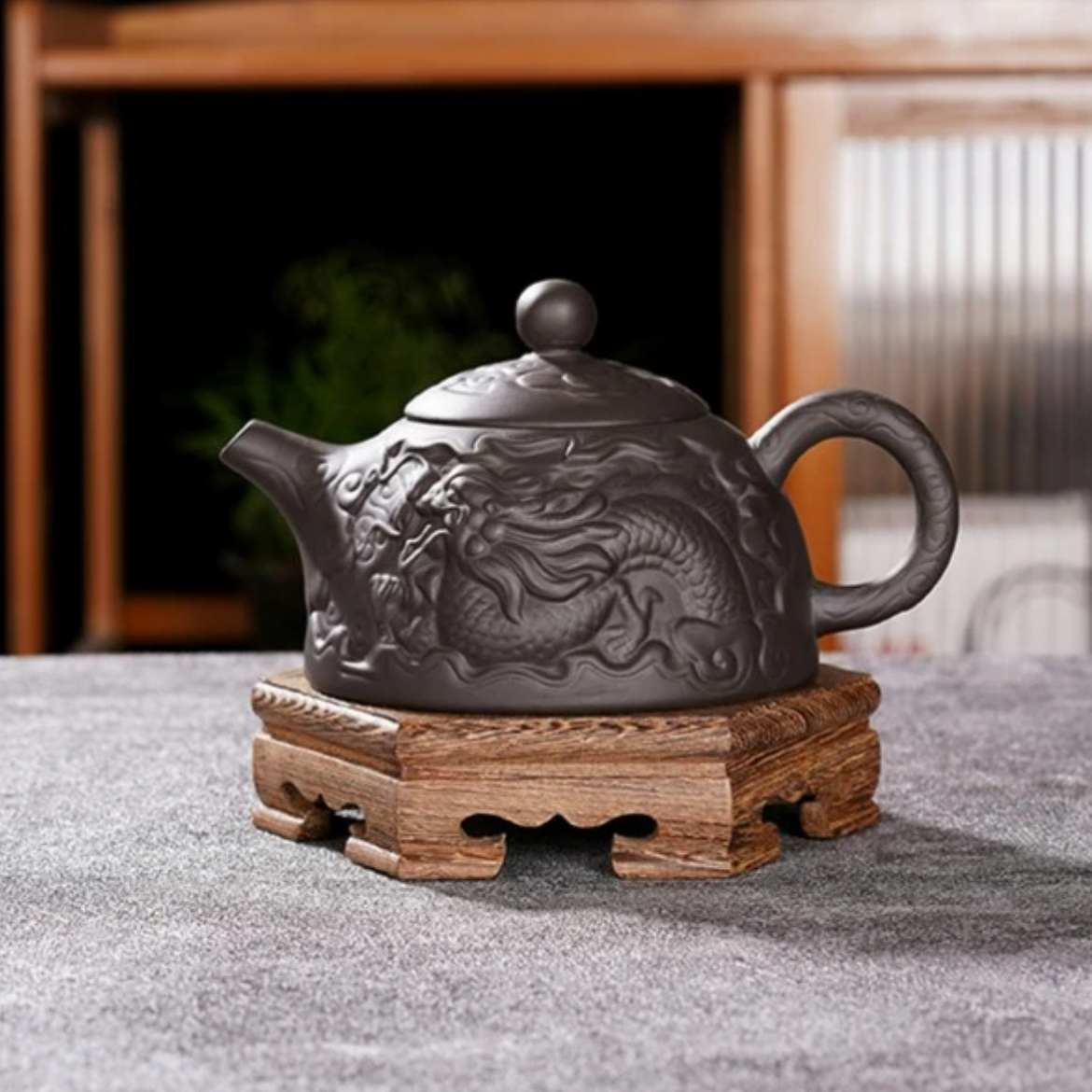 S052原矿宜兴紫砂半月龙壶紫泥家用紫砂壶泡茶器