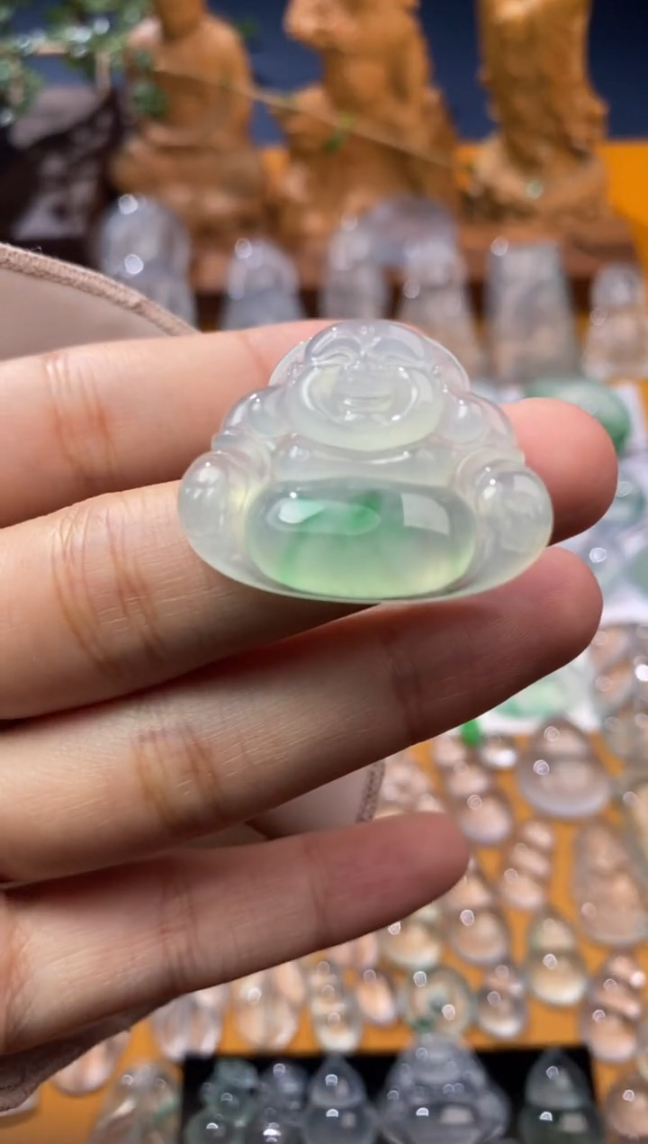 【闪购商品】定制翡翠未镶嵌佛公24.6*30.9*5.7