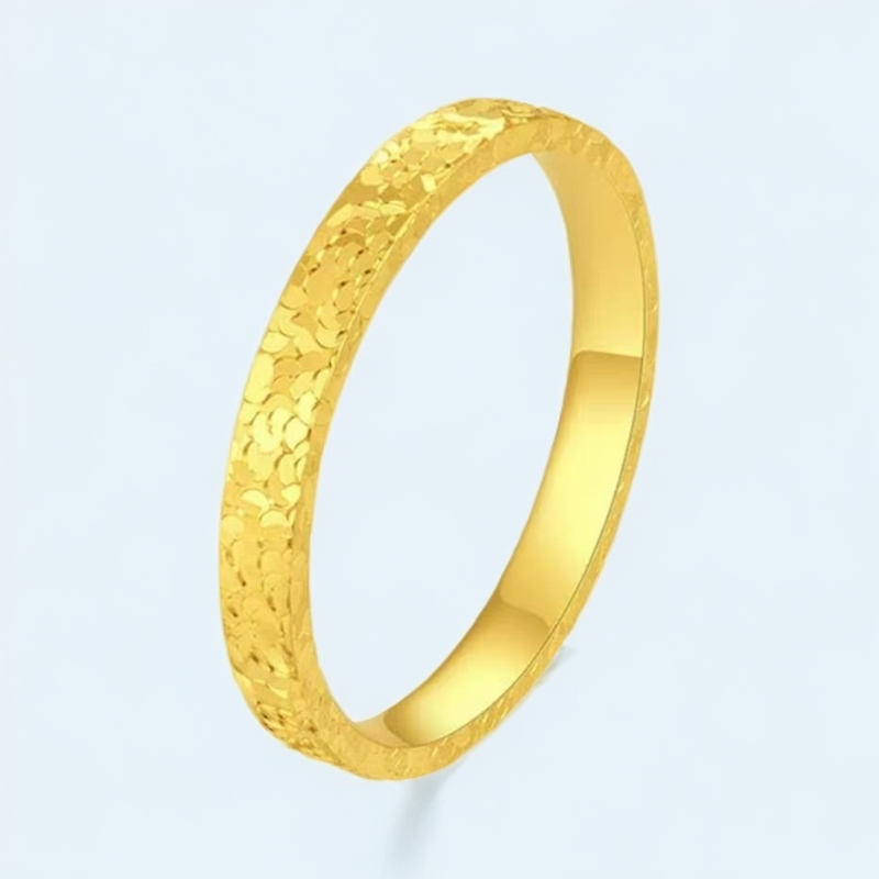 （七夕专享）18K金爆闪细版碎碎冰戒指指环经典时尚百搭款