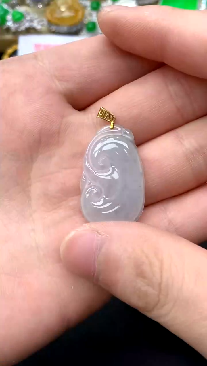 颈饰18K金镶嵌翡翠194-中国好珍宝