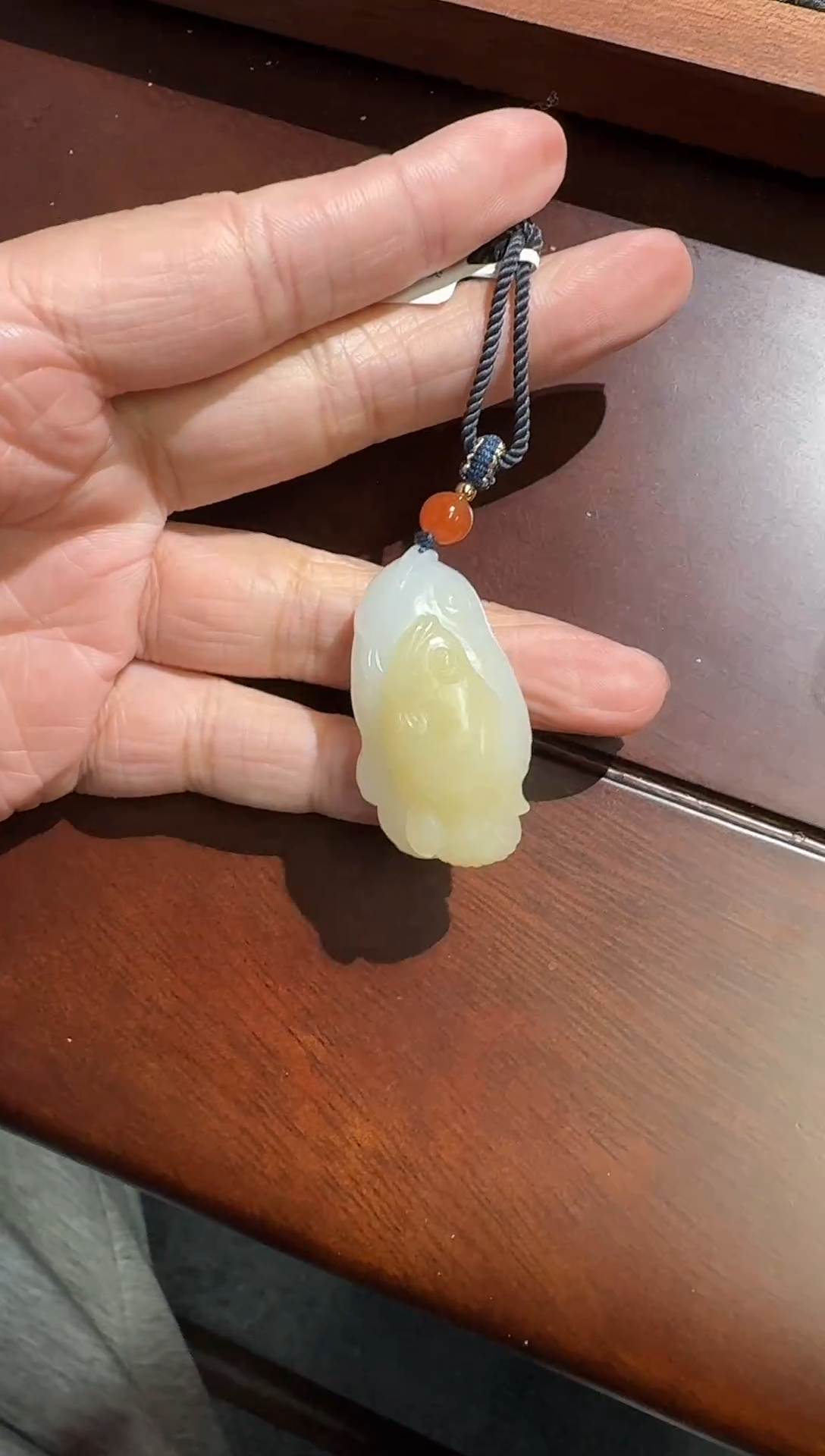 【闪购商品】和田玉颈饰未镶嵌新疆且末糖白手工雕刻双鱼