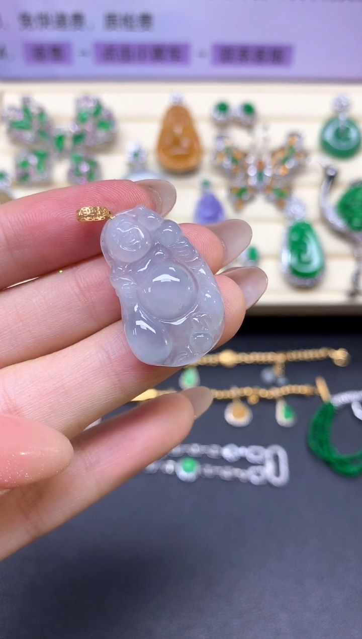 【闪购商品】翡翠吊坠(不含链)18K金镶嵌吊坠|438