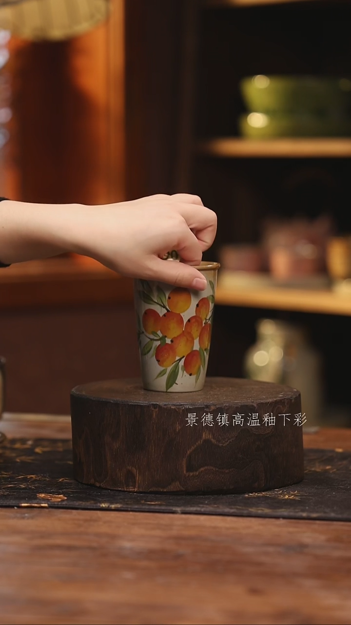 陶瓷景德镇高温釉下手绘陶瓷@L490@
