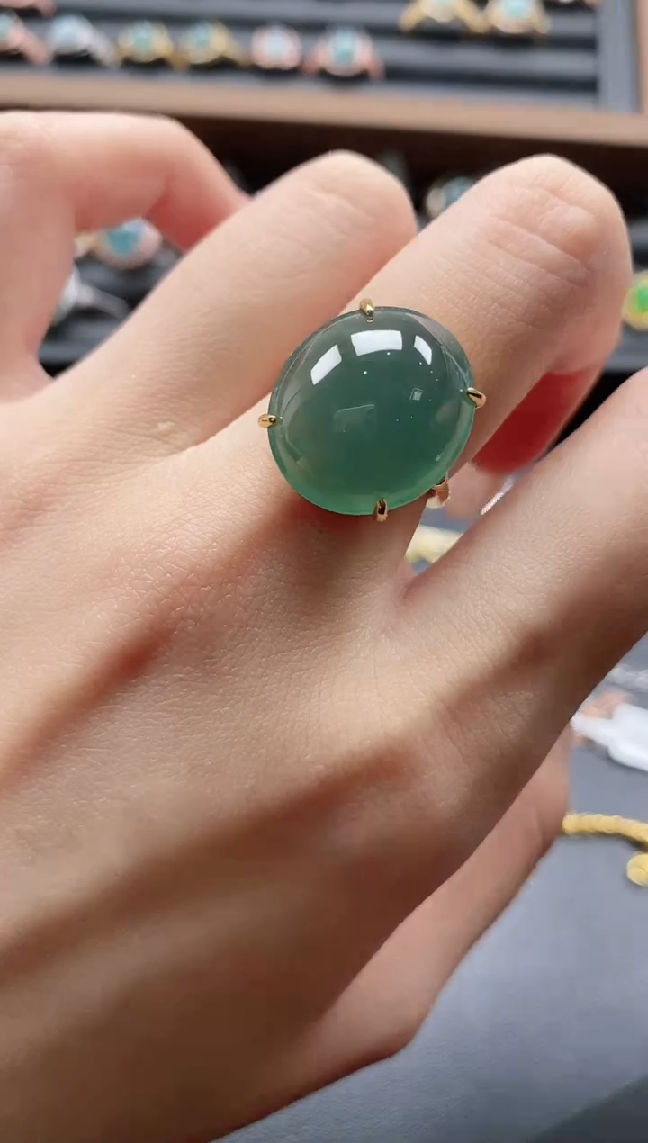 【闪购商品】翡翠戒指银S925镶嵌51151